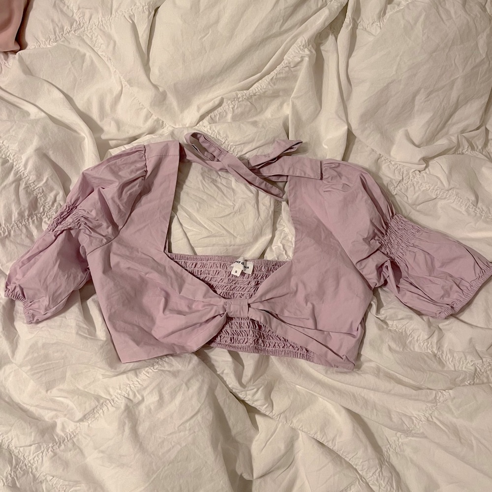 Superdown Purple Bow Crop Top